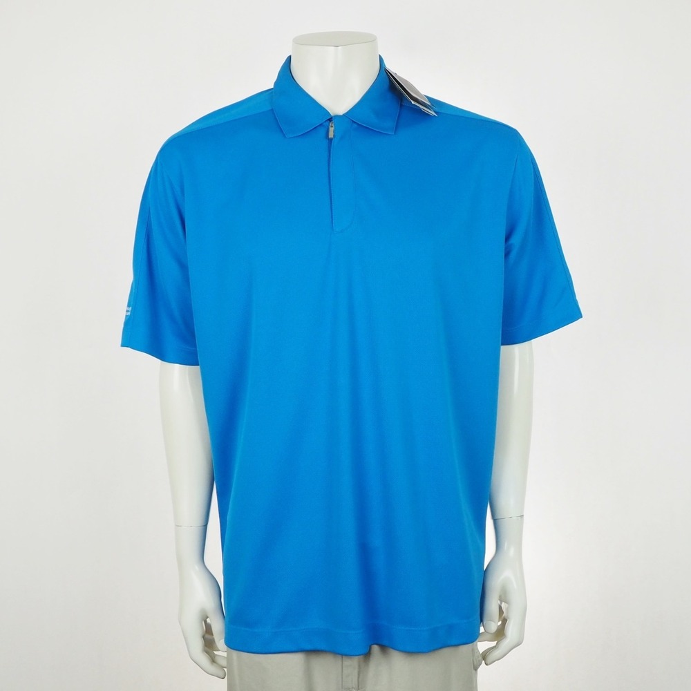 New Nike Golf Polo Shirt Mens Large Blue Zip The Children's Hospital Foundation